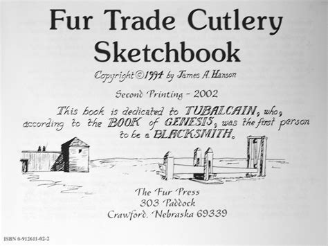 Fur Trade Cutlery Sketchbook Pdf
