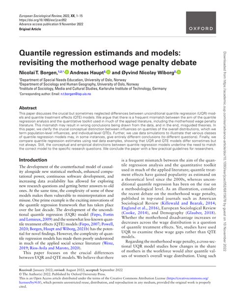 PDF Quantile Regression Estimands And Models Revisiting The