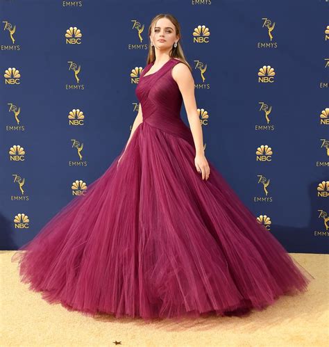 Wearing A Burgundy Zac Posen Dress To The 2018 Emmys Joey Kings