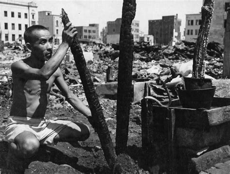 Photo A Japanese Civilian In The Ruins Of Yokohama Japan 1945