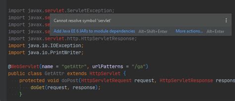 Cannot Resolve Symbol Servlet Ides Support Intellij Platform