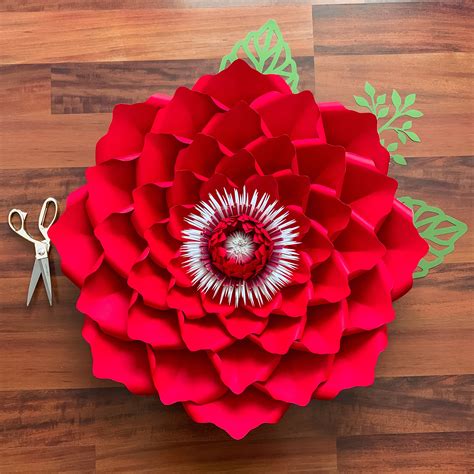 Cardstock Paper Flowers Cricut Svg Petal 5 Paper Flower Template