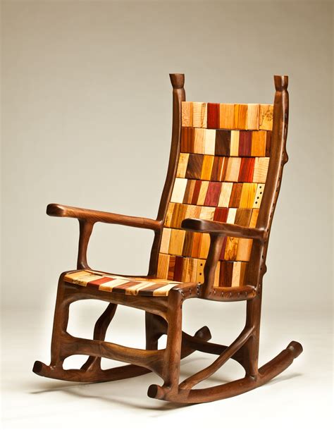 We are now featuring custom embroidery to make your maxnomic® even more personal! Hand Crafted Walnut Rope And Block Rocking Chair by Darin ...