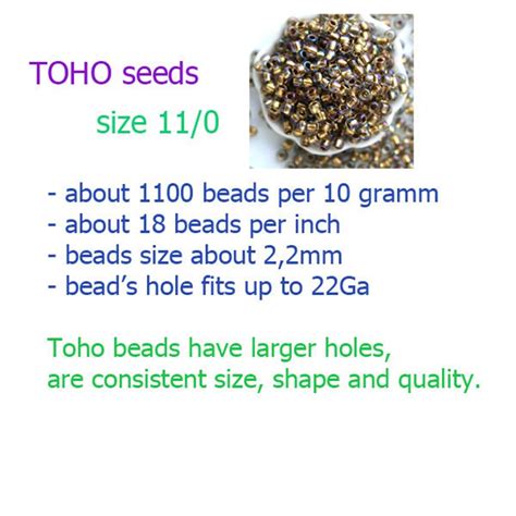 Violet Seed Beads Toho Size 110 Inside Color Rainbow