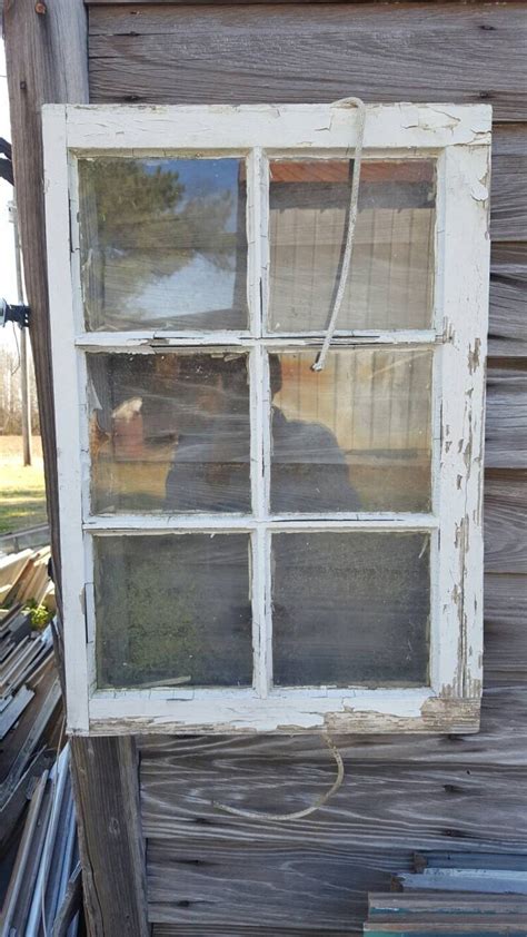 Vintage Antique Farm Window Sash Frame 6 Pane 28x20 Chippy Etsy