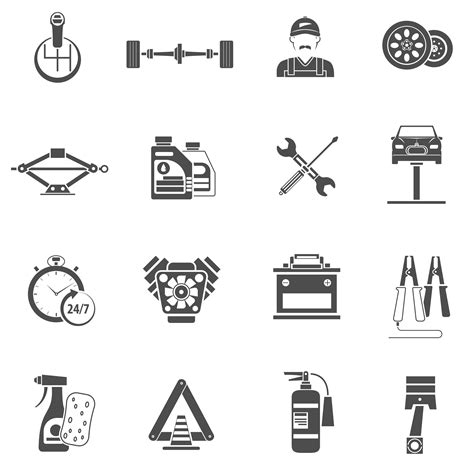Download The Car Service Icons Black 468410 Royalty Free Vector From