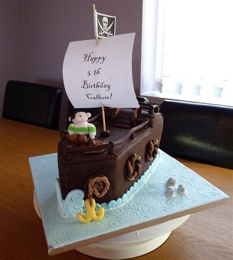 Pirate Ship Birthday Cake Decorated Cake By Sharon Todd Cakesdecor