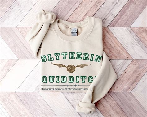 Slytherin Hogwarts Quidditch Varsity Sweatshirt Embroidered Wizard