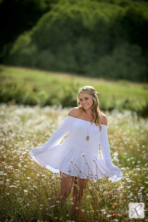 Outdoor Senior Picture Ideas White Dress Professional Photography