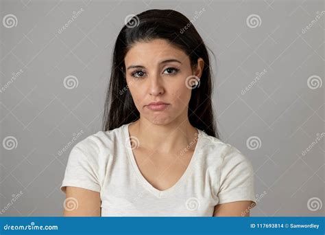 Human Expressions Emotions Young Attractive Woman With A Sad Face