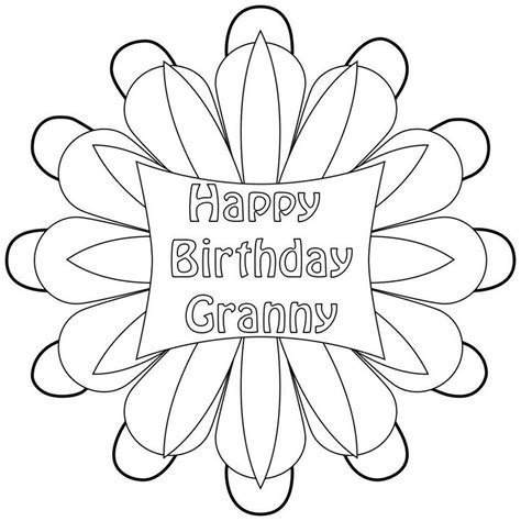 This card can be personalised with any age or name/relation: Happy Birthday Grandma Coloring Pages in 2020 (With images ...