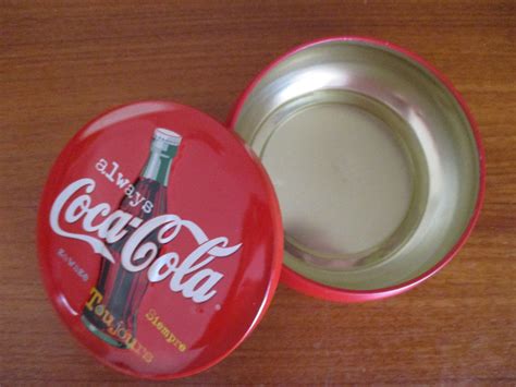 Coca Cola Round Container Tin Collectors Box With Lid Antique Price