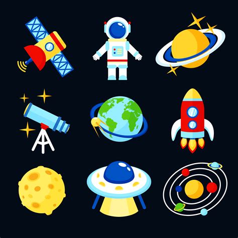 Space Icons Set Vector Art At Vecteezy