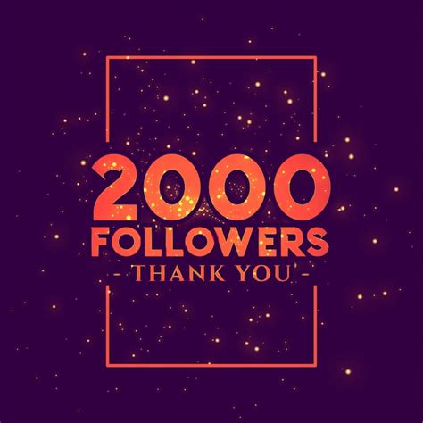 2000 Followers Congratulation Banner For Social Networks Free Vector