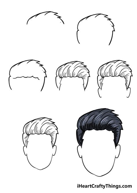 Boys Hair Drawing How To Draw Boys Hair Step By Step