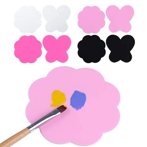 Yinikiz 2pcs Silicone Nail Paint Palette Display Tool Mat Foldable