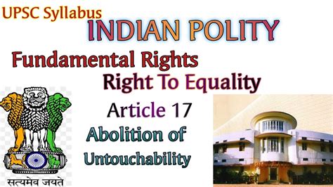 Article 17 Abolition Of Untouchability Indian Polity By Laxmikant