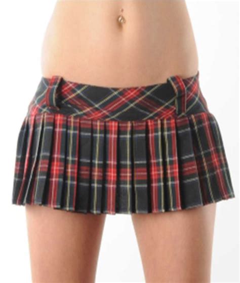 Womens Sexy 9 12 Inch Full Pleated Micro Mini Hipster Tartan Skirts