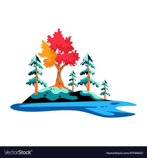 Forest River Royalty Free Vector Image Vectorstock