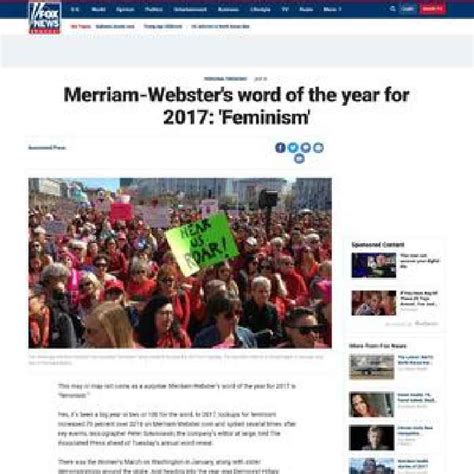 Merriam Websters Word Of The Year For 2017 Feminism One News Page
