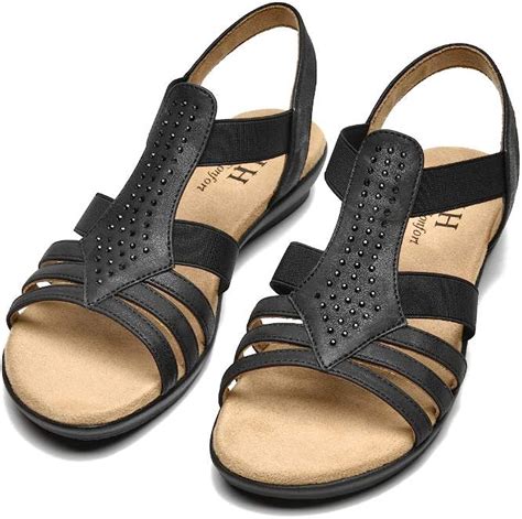 Vjh Confort Womens Flat Sandals Comfort Elastic Slip On