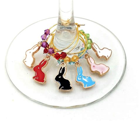 Easter Wine Charms Easter Bunny Wine Charms On T Tag With Etsy Uk