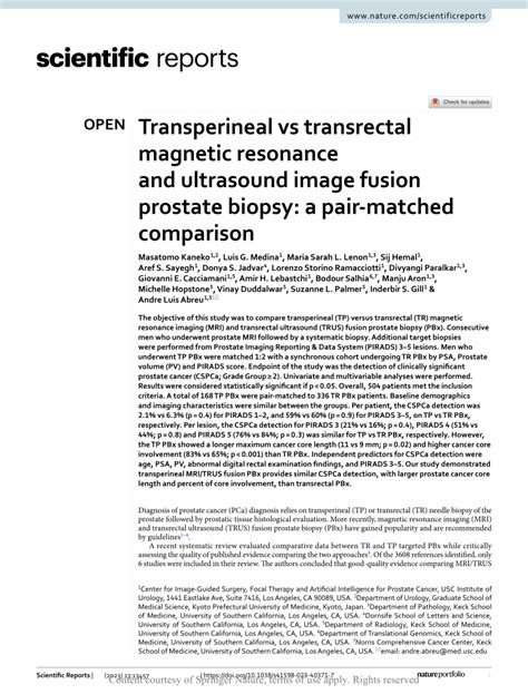 Pdf Transperineal Vs Transrectal Magnetic Resonance And Ultrasound