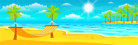 Ilustración De Ilustración De Feliz Día Soleado De Verano En La Playa