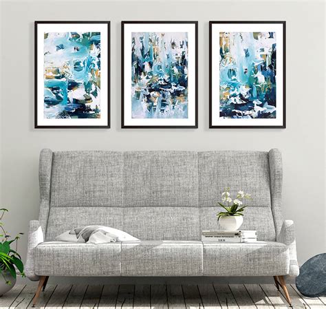 large abstract set of three prints framed wall art by abstract house ...