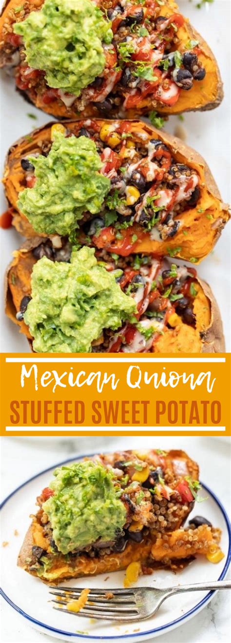 Sweet potato burrito this is the recipe for stuffed sweet potatoes that i make the most often. Mexican Quinoa Stuffed Sweet Potatoes #vegan #healthy