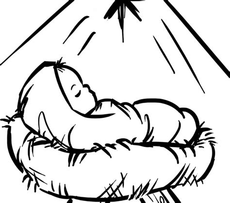 Baby Jesus In A Manger Coloring Pages At Free