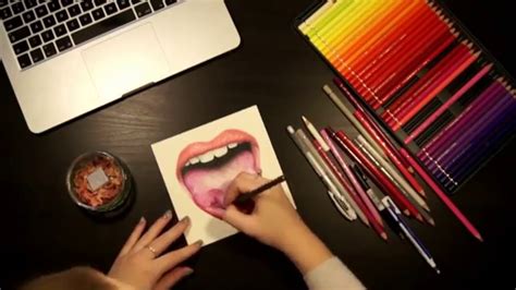 How To Draw A Realistic Tongue Curled Tongue Time Lapse