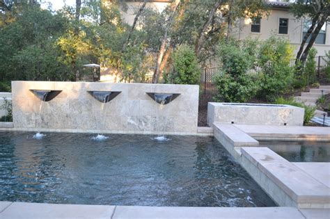 Custom Modern Pool Water Features Contemporary Swimming Pool And Hot