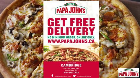 Papa Johns Cambridge Free Delivery Ad Youtube