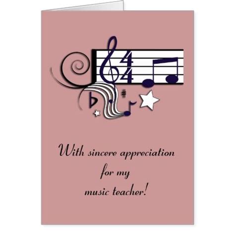 Music Teacher Thank You Teacher Thank You Cards Teacher