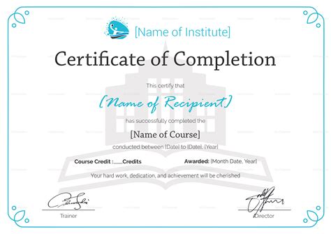 Training Completion Certificate Design Template In Psd Word