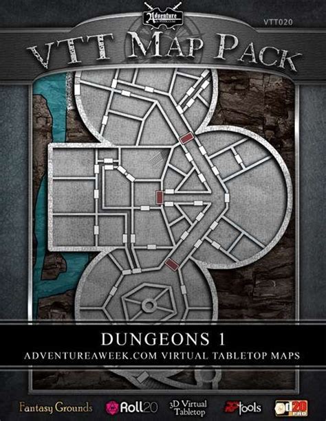 Vtt Map Pack Dungeons 1 Aaw Games Vtt Map Packs Dungeon Masters