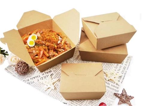 Custom Design Paper Takeaway Box Print Recycled Kraft Paperfolding Meal