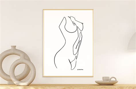 Printable Nude Woman Poster Line Drawing Art Gallery Wall Etsy