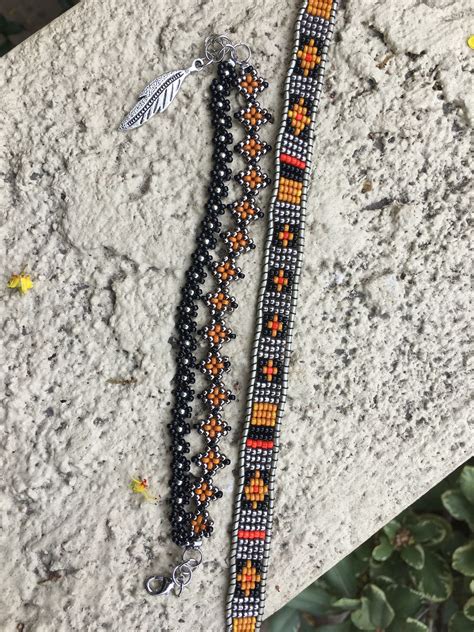 Hand Beaded Navajo Style With 2 Separate Pieces 1 Piece As A Etsy