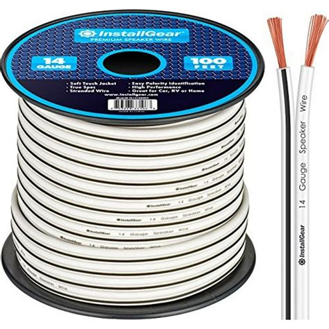 Installgear 14 Gauge Awg 100ft Speaker Wire Cable White