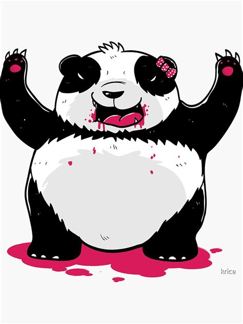 Scary Vampire Panda Sticker By Krice Redbubble