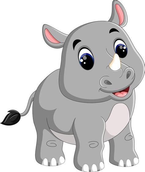 Sesión De Rinoceronte Lindo De Dibujos Animados Vector Premium