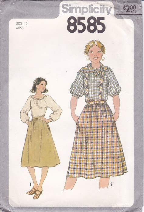 Sewing Pattern For Womans Boho Skirt Suspenders Neck Scarf Pesant