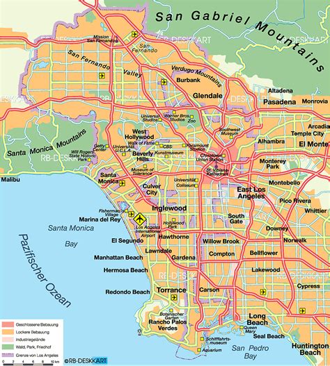 Map Of Los Angeles City In United States Usa Welt Atlasde