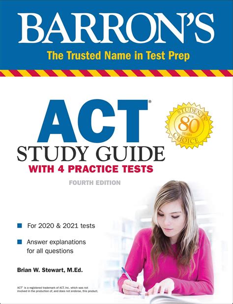 Act Study Guide With 4 Practice Tests Book By Brian Stewart Med