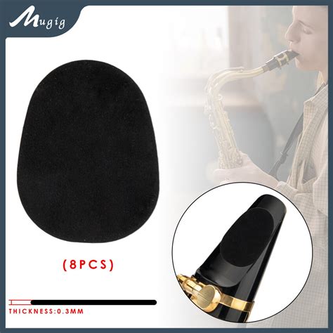 Mugig 8pcs1pack Saxophone Mouthpiece Pads 03mm Black Thin Non Toxic