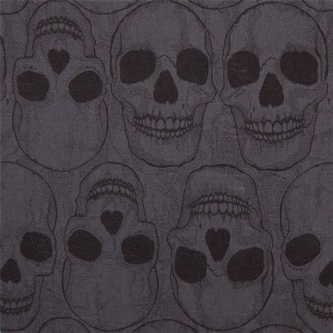 Grey Alexander Henry Yorick Skulls Fabric Modes4u