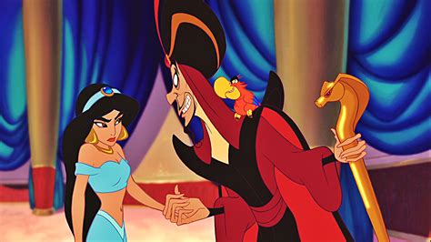 Jafar Wizard And Jasmine Princess In Aladdin Cartoon Walt Disney