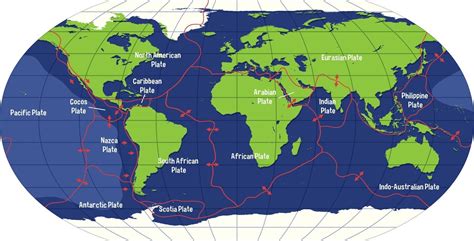 Mapa Mundial Que Muestra Los Límites De Las Placas Tectónicas 2732358